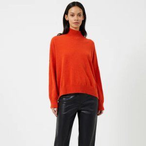 Orange French Connection Jeanie Vhari Roll Neck Jumper Women's Medium